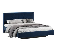 Кровать без ПМ «Пандора» 160 Тип 1 (без подъемного механизма), Микровелюр Wellmart Blue