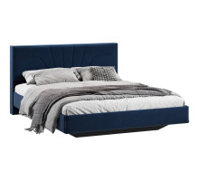 Кровать без ПМ «Пандора» 160 Тип 1 (без подъемного механизма), Микровелюр Wellmart Blue