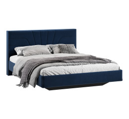 Кровать без ПМ «Пандора» 160 Тип 1 (без подъемного механизма), Микровелюр Wellmart Blue