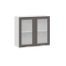 Шкаф навесной 800 c двумя дверями со стеклом «Кимберли», Белый, Муссон