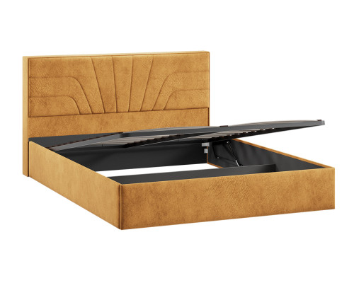 Кровать с ПМ «Пандора» 160 Тип 1 (с подъемным механизмом), Микровелюр Wellmart Yellow