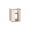 Шкаф напольный 600 с двумя дверями (под накладную мойку) «Лорас», Дуб Крафт золотой, Холст брюле