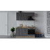 Кухонный гарнитур «Лина» длиной 160 см со шкафом НБ, Дуб Крафт золотой, Графит