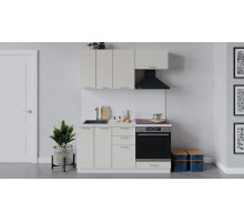 Кухонный гарнитур «Габриэлла» длиной 160 см со шкафом НБ, Белый, Крем