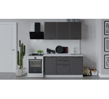 Кухонный гарнитур «Белладжио» длиной 150 см,белый,софт графит