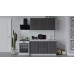 Кухонный гарнитур «Белладжио» длиной 150 см,белый,софт графит