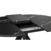 Стол обеденный раздвижной «Дуглас» Тип 2, черный муар, стекло матовое черный мрамор