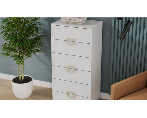 Комод «Стелла», Белый холст, Белый Жемчуг