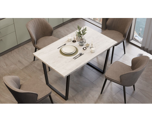 Стол обеденный «Даллас» Тип 1, Черный, Дуб Крафт белый