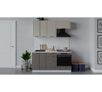 Кухонный гарнитур «Белладжио» длиной 160 см со шкафом НБ,белый,софт панакота,софт капучино