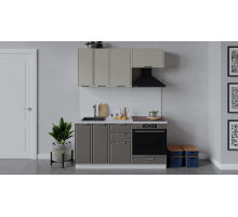 Кухонный гарнитур «Белладжио» длиной 160 см со шкафом НБ,белый,софт панакота,софт капучино