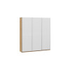 Шкаф-купе 2092 с 3 глухими дверями «Оскар Хилтон», ручка серебро, дуб крафт золотой, белый матовый