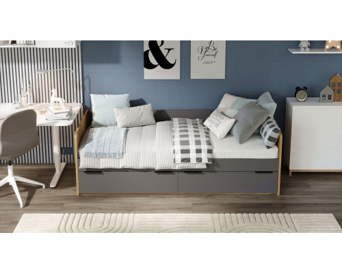 Кровать «Порто» 800, яблоня беллуно, графит софт