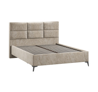 Кровать без ПМ «Делана» 160 (без подъемного механизма), Микровелюр Wellmart Dark Beige