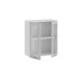 Шкаф навесной 600 c двумя дверями со стеклом «Гранита», Белый, Бетон снежный