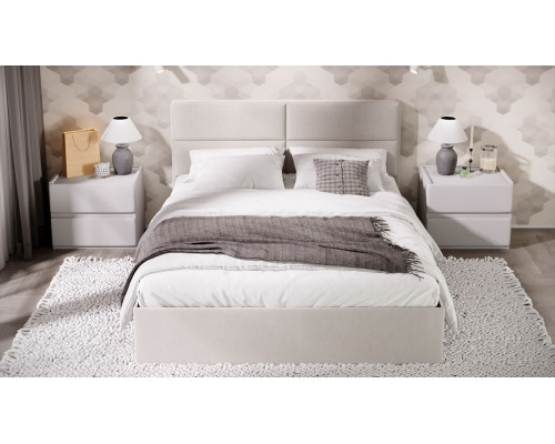 Кровать без ПМ «Глосс» 160 Тип 1 (без подъемного механизма), велюр Confetti Cream