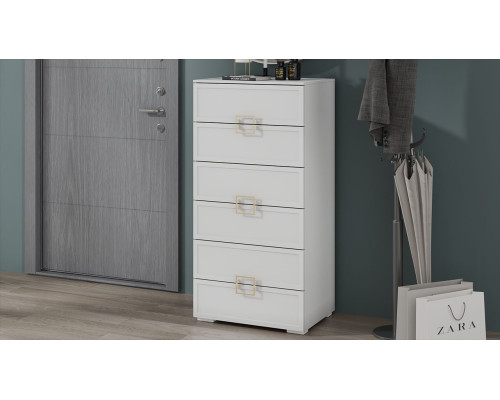 Комод «Стелла», Белый холст, Белый Жемчуг