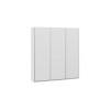 Шкаф-купе 2092 с 3 глухими дверями «Оскар Скания», ручка серебро, белый снег, белый матовый
