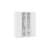 Шкаф для одежды (580) Порто с 2 глухими и 2 стеклянными дверями, Белый Жемчуг/Стекло сатин белое