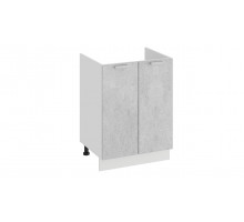 Шкаф напольный с двумя дверями (под накладную мойку) «Гранита»,Белый/Бетон снежный