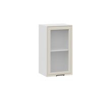 Шкаф навесной 400 c одной дверью со стеклом «Белладжио», Белый, Софт панакота