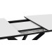 Стол обеденный раздвижной «Манхеттен» Т1, черный муар, стекло матовое белое