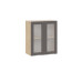 Шкаф навесной 600 c двумя дверями со стеклом «Кимберли», Дуб Крафт золотой, Муссон
