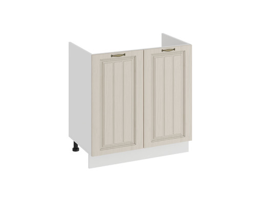 Шкаф напольный с двумя дверями (под накладную мойку) «Лина»,Белый/Крем
