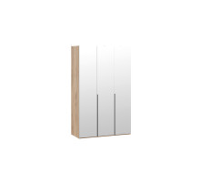 Шкаф для одежды (580) с 3 зеркальными дверями «Порто», яблоня беллуно, графит