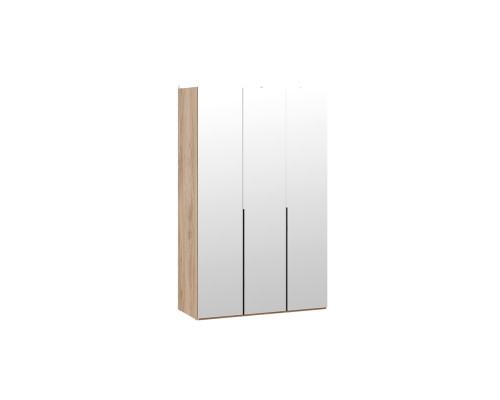 Шкаф для одежды (580) с 3 зеркальными дверями «Порто», яблоня беллуно, графит