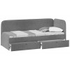 Кровать с мягкой обивкой (900) «Молли» Тип 1, Микровелюр Scandi Graphite 22