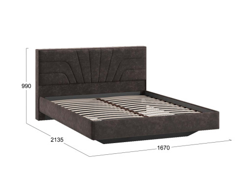 Кровать без ПМ «Пандора» 160 Тип 1 (без подъемного механизма), Велюр Brut Chocolate 17