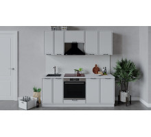 Кухонный гарнитур «Белладжио» длиной 200 см со шкафом НБ, белый, фон белый