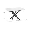 Стол обеденный раздвижной «Ниагара» Тип 1, черный муар, стекло глянцевое белое