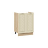 Шкаф напольный с двумя дверями (под накладную мойку) 600 «Бьянка», Дуб Крафт золотой, Дуб ваниль