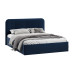 Кровать с ПМ «Тиффани» 1600 тип 1 с заглушиной, Микровелюр Wellmart Blue