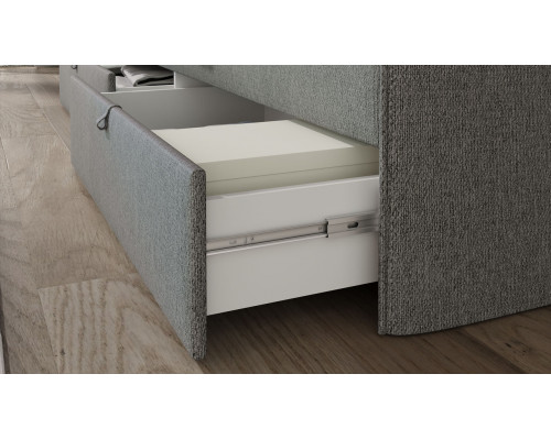 Кровать с мягкой обивкой (900) «Молли» Тип 1, Микровелюр Scandi Graphite 22