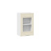 Шкаф навесной 450 c одной дверью со стеклом «Долорес», Белый, Крем
