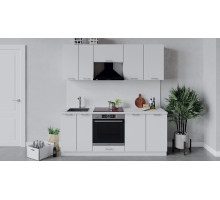 Кухонный гарнитур «Габриэлла» длиной 200 см со шкафом НБ, Белый, Сноу