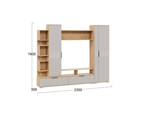 Гостиная «Моника», Дуб Крафт золотой, Кашемир сатин