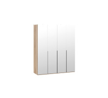 Шкаф для одежды (580) с 4 зеркальными дверями «Порто», Яблоня Беллуно, Графит