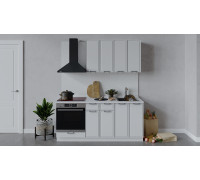 Кухонный гарнитур «Белладжио» длиной 180 см со шкафом НБ,белый, фон белый