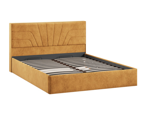 Кровать с ПМ «Пандора» 160 Тип 1 (с подъемным механизмом), Микровелюр Wellmart Yellow