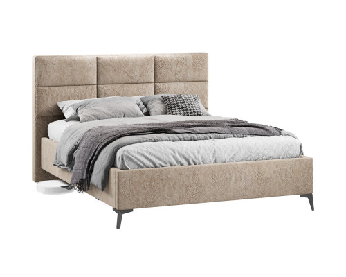 Кровать с ПМ «Делана», 160, Микровелюр Wellmart Dark Beige (с подъемным механизмом) Кровать с ПМ «Делана», 160, Микровелюр Wellmart Dark Beige (с подъемным механизмом)