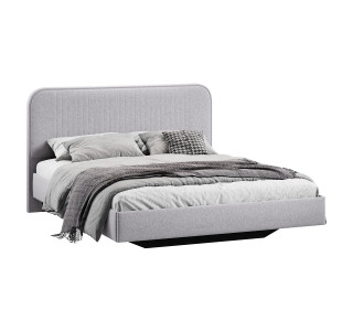 Кровать без ПМ «Тиффани» 140 Тип 1 (без подъемного механизма), микровелюр Jercy Silver