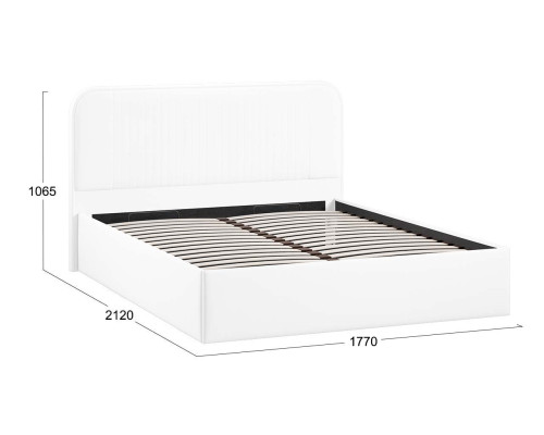 Кровать с ПМ «Тиффани» 160 тип 1 (с подъемным механизмом), Экокожа белая Polo