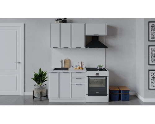 Кухонный гарнитур «Белладжио» длиной 160 см,белый, фон белый