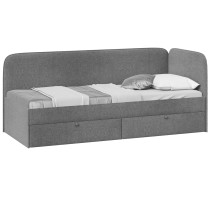 Кровать «Молли» с мягкой обивкой (900) тип 1, микровелюр Scandi Graphite 22