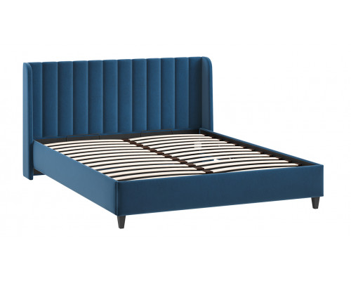Кровать с ПМ «Шанель» 160 (с подъемным механизмом), Микровелюр Wellmart Blue