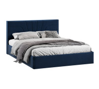 Кровать с ПМ «Пандора» 160 Тип 1 (с подъемным механизмом), Микровелюр Wellmart Blue